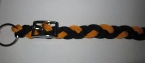 Hundehalsband Denver 3 Größen 40 cm - 60 cm schwarz gelb geflochten  W2 Halsband - Bild 1 von 1