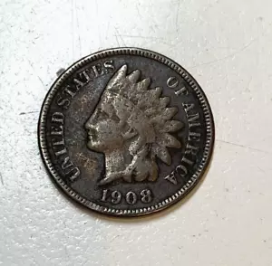 1908 S Indian Cent Key date #843 - Picture 1 of 2