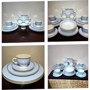 Royal Doulton Bruce Oldfield Bone China Blue & Gold Dinner Set – 4 Place Setting - Picture 1 of 10