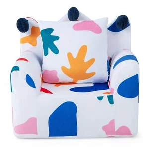Kids Sofa Chair Foam Filled Armchair Leaf Toddler Couch Upholstered Armchair - Picture 1 of 10