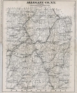 1875 Map of Allegany County New York - Picture 1 of 2