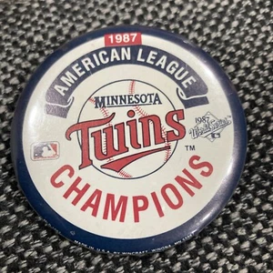 Vintage 1987 Minnesota Twins AL Champs MLB Baseball 1.25" Pin Pin Back Button - Picture 1 of 6