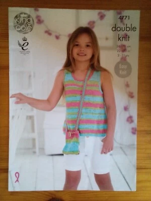 King Cole - Girls Tops & Bag - Knitting Pattern - Image 1 of 3