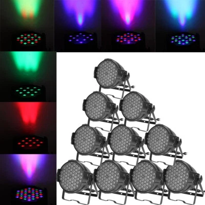 10PCS 180W RGBW LED Par Light DMX Stage DJ Disco Party Lights Wash Light Uplight - Image 1 of 4