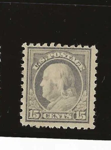 US Scott #437 mint lightly hinged 15c gray Franklin, perf 10, wmk 190 og f/vf - Picture 1 of 2