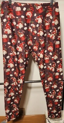 Leggings de Natal gnomo cacau doce sem marca TC - Imagem 1 de 4