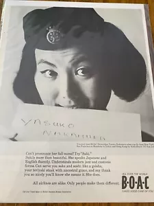 BOAS Airlines 1964 azafata Yasuko Nakamura anuncio - Imagen 1 de 1