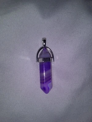 Colgante de cristal de ágata púrpura Foto 1 de 4