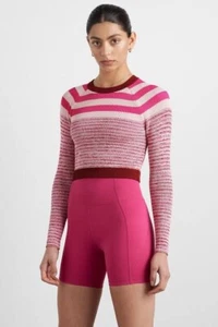 NEW Aje Athletica Womens Sweater Size 12 Striped Berry Knit RRP $175 - Picture 1 of 9