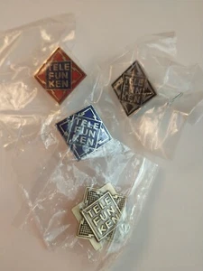 Telefunken USA Pin Set - Very Rare Collection Of 4 Pins - Picture 1 of 6