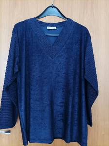 Damen Langarm Shirt Gr. 42 von Kappler / Nachtblau mit metallisierenden Garn - Bild 1 von 2