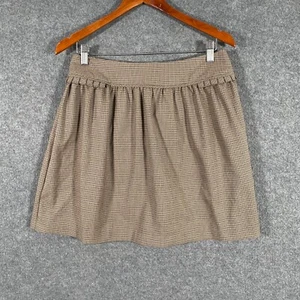 Portmans Skirt Womens 10 Brown A Line Houndstooth Pleated Corporate Formal - Picture 1 of 11