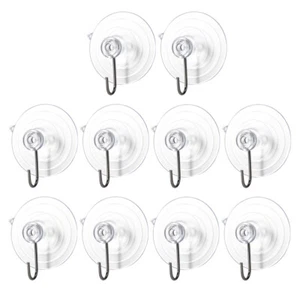 10pcs Suction Wall Hooks Small Suction Cups Shower Suction Hooks - Picture 1 of 12