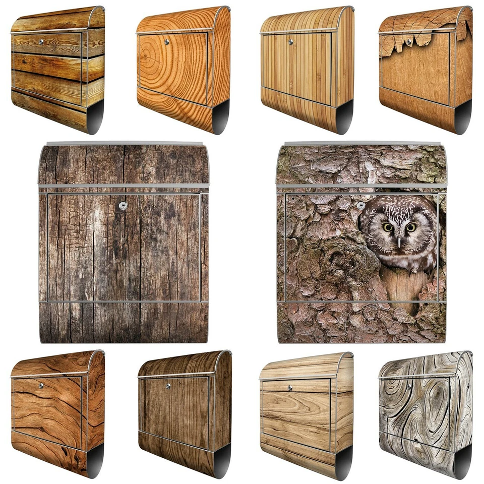 Briefkasten Holz TOP Motive Design Postkasten mit Zeitungsfach banjado Mailbox - Bild 1 von 1