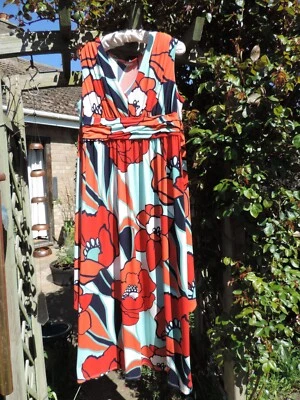 Size 16 Sleeveless Maxi bold print  Dress  M & S Woman Holiday cruise - Image 1 of 3