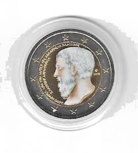 Greek Platon 2013 Colored Coloured Coin + Partly Gold Plated - Picture 1 of 1