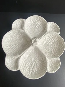 GENIN TRUDEAU Portugal SUBTIL White Cabbage Leaf 8 Section RELISH SNACK DISH NWT - Picture 1 of 4