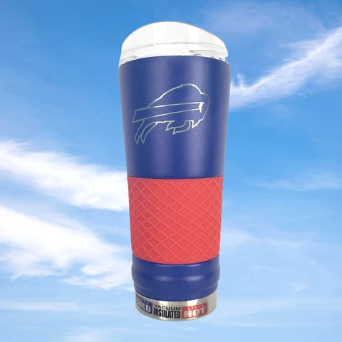 Buffalo Bills Tumbler 24 oz Vacuum Insulated Team Colored Beverage Cup Cover