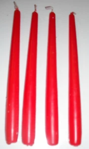 Kegelhafte Bistro Dinner Kerzen groß rot - 7 Stunden brennen tropflos 25 cm unparfümiert - Bild 1 von 5