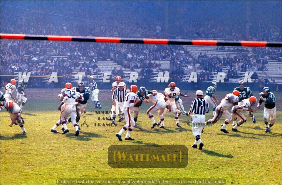 Cleveland Browns v. Eagles 1964 IMPRESSÃO ULTRA RARA DE 35mm negativo (4 tamanhos) - Imagem 1 de 1