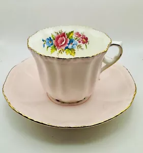 Royal Grafton Soft Pink Teacup Saucer Fine Bone China Flower Motif England - Picture 1 of 13