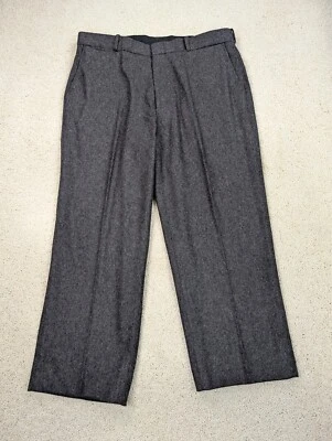 Wool Flannel Pants Mens 38x26 Gray Polo Ralph Lauren Vintage Straight Leg Flat - Image 1 of 4