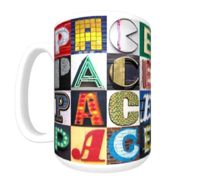 PACE Kaffeebecher / Tasse mit dem Namen auf Fotos von Zeichenbuchstaben - Bild 1 von 3