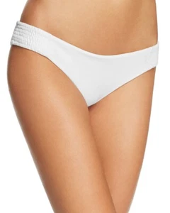 Tori Praver 261357 Womens Solid Smocked Side Bikini Bottom White Size Small - Picture 1 of 2