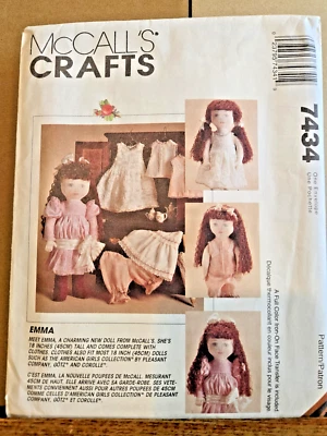 Sewing pattern McCalls  doll pattern  vtg cut 7434 - Image 1 of 2
