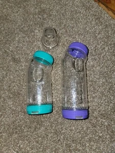 2 Vintage Rare Evenflo Baby Bottles Vent Aire Angle 4oz And 8oz 1990s - Picture 1 of 7