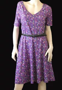 Gorgeous POPSY Clothing purple 'I love the 80s' dress UK12 VGC - Picture 1 of 7