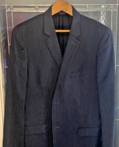 Calvin Klein Collection Wool Blue/ Grey Pin Stripe Blazer Jacket Men's 42/43R - Picture 1 of 7