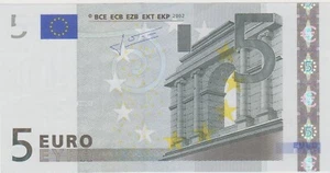 5 EURO 2002 SERIE P bank-notes TRICHET BANCONOTA F.D.S. E009D5 - Picture 1 of 2