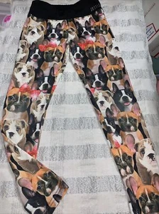 Justice Sz 10 Red Bow Puppy Black White Leggings Guc Christmas Valentines - Picture 1 of 6