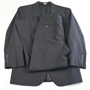 Jos A Bank 40S 32x30 Navy Blue Striped 100% Wool Mens Jacket Pants Suit - Picture 1 of 12