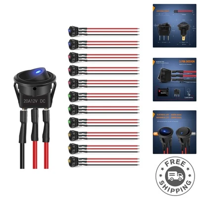 Robust 12pcs Rocker Switch Set with LED - Ideal for 12V Automotive Modifications - Image 1 of 4