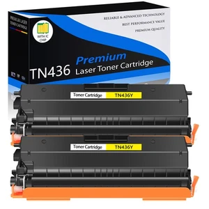 2pk For Brother HL-L8260CDW MFC-L8900CDW HL-8360CDW TN436 Yellow Toner cartridge - Picture 1 of 24