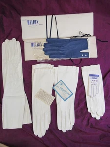 5 pares vintage de guantes de cuero para damas PARÍS Gants Jonque, LaVables, Kislav NUEVO - Imagen 1 de 9