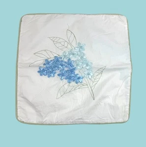 Laura Ashley White Floral Embroidered Throw Pillow Cover Only 16 x 16 Cottage - Picture 1 of 10