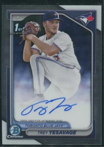 Trey Yesavage 2024 First Bowman Chrome AUTOGRAPH Rookie Blue Jays AUTO - Picture 1 of 10