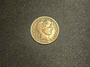 1897 Silver Barber Quarter Fine Condition - Picture 1 of 2