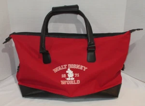 Walt Disney World 1971 Mickey Mouse Tote Red/Black Travel Bag -Overnight Zip Up - Picture 1 of 9