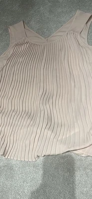 Women’s Debenhams Pleated Front Top Size 10 Light Pink Sleeveless - Image 1 of 4