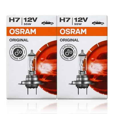 Osram ORIGINAL OEM H7 Halogen Headlight Bulbs LONG LIFE 64210L 55W DOT 2-Pack - Image 1 of 4