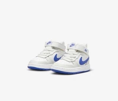Nike Court Borough Mid 2 (TDV) Summit White Hyper Royal para niños pequeños (CD7784 113) Foto 1 de 4