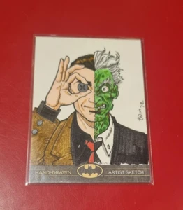 2012 Batman: The Legend Hand Drawn Sketch Card by Tom Nguyen - Two-Face 1/1 - Picture 1 of 2