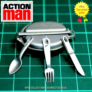 Action Man Vintage Palitoy 1. Ausgabe Chaos Dose, Besteck komplettes Set KOSTENLOSER VERSAND UK - Bild 1 von 15
