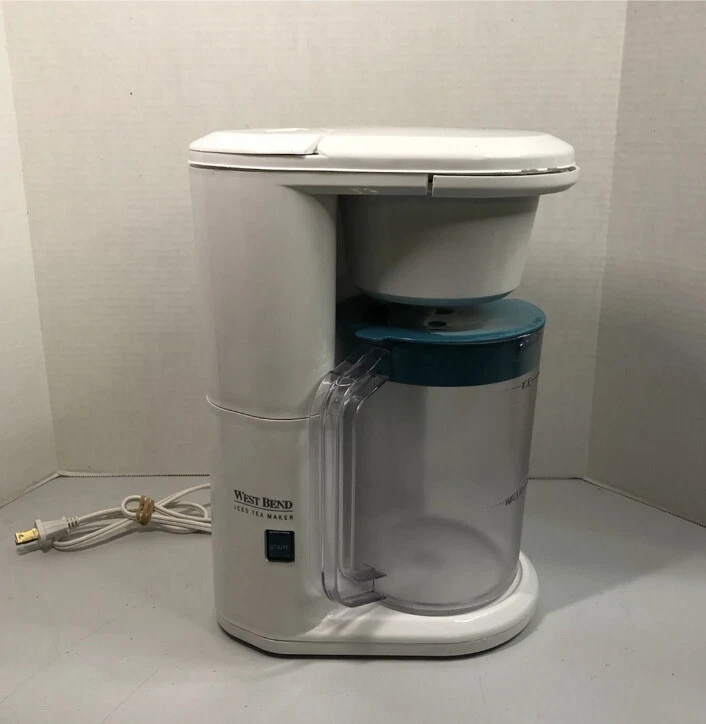 "Tetera helada West Bend de 2 cuartos 6050 tapa blanca verde 13"" de alto x 9"" de ancho" Foto 1 de 4