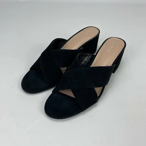206 Collective Womens Naomi Cross Band Black Heeled Sandals Shoes SIze 8.5 - Picture 1 of 6