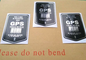 3 X E-Bike GPS Tracking Stickers Self Adhesive Polished Mirror Silver - Picture 1 of 11